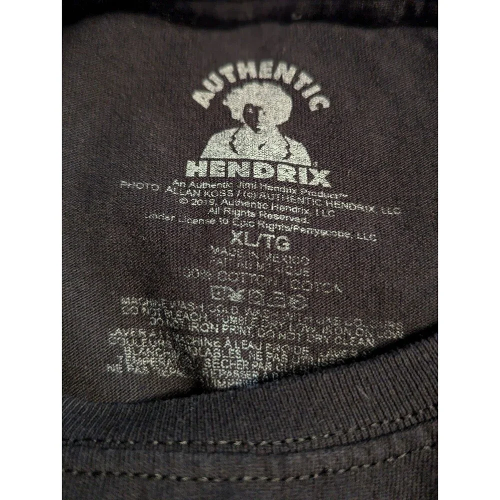 Authentic Jimi Hendrix Youth T-shirt XL Black S/S Rock 70s Retro Guitar Cotton